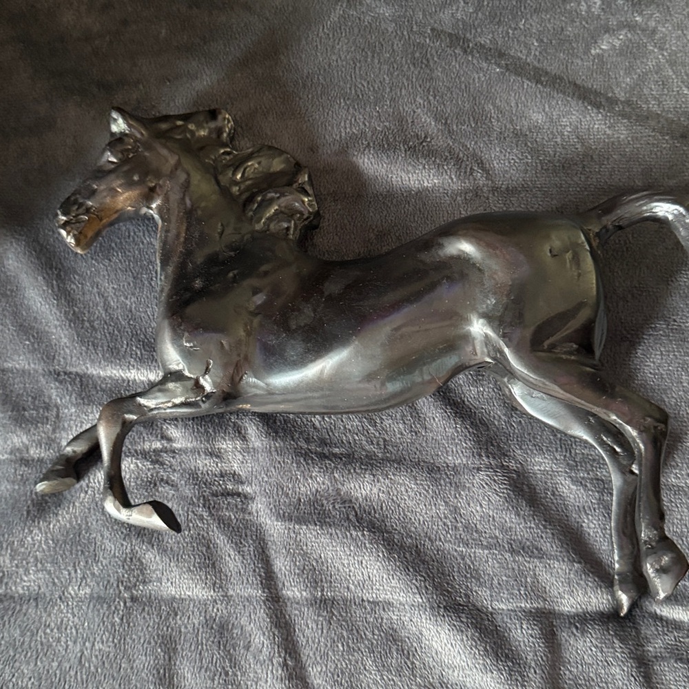 Horse Sculpture Bronze Black Rearing Head Vintage Handcrafted Art Deco - Picture 14 of 15